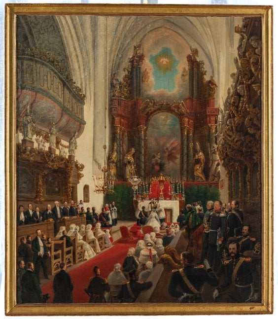 Scena zaślubin rodziców Stanisława Wilhelma Radziwiłła