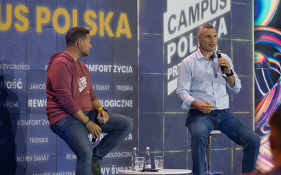 Witalij Kliczko i Rafał Trzaskowski w trakcie Campusu Polska