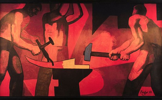 "Kucie kos, Wojciech Fangor."