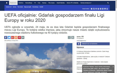 Gdańsk wyprzedził UEFA: "Przyznał" sobie finał Ligi Europy