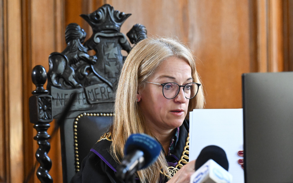 Sędzia Aleksandra Kaczmarek na sali Sądu Okręgowego w Gdańsku