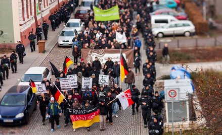 Demonstracja skrajnej prawicy we Frankfurcie nad Odrą