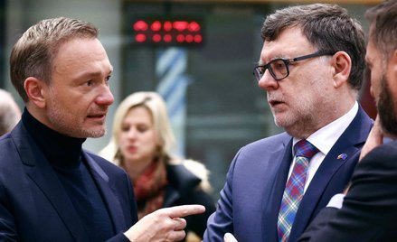 Bruksela, 6 grudnia. Ministrowie finansów Niemiec Christian Lindner i przewodzących UE Czech Zbyněk 