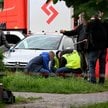 Służby w pobliżu miejsca strzelaniny przy ulicy Królowej Jadwigi w Białej Podlaskiej