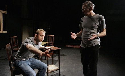 Maciej Englert i Borys Szyc. Próba spektaklu wg. „Procesu” Franza Kafki w reżyserii Macieja Englerta