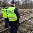 Straż Ochrony Kolei w miejscu, gdzie na torach znaleziono ślepe naboje