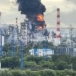 Słup dymu nad rafinerią w Moskwie