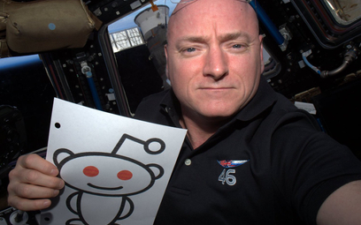 Scott Kelly na pokładzie Międzynarodowej Stacji Kosmicznej.