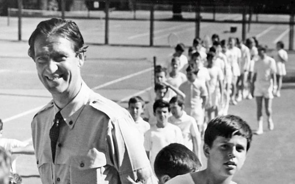 Bohdan Tomaszewski podczas pierwszego turnieju w roku 1968 na nieistniejących już kortach Agrykoli.