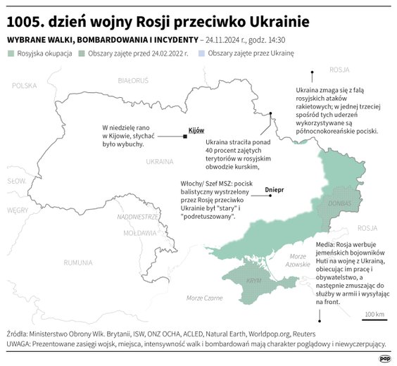 Tak wyglądała sytuacja na froncie w 1005 dniu wojny