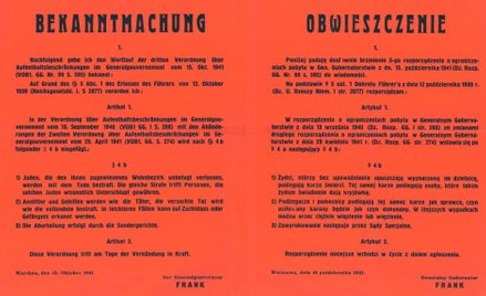 Ogłoszenie Hansa Franka o karaniu osób ukrywających Żydów
