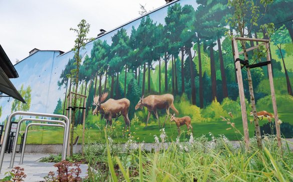 Na muralu zobaczymy zwierzęta żyjące w Puszczy Kampinoskiej