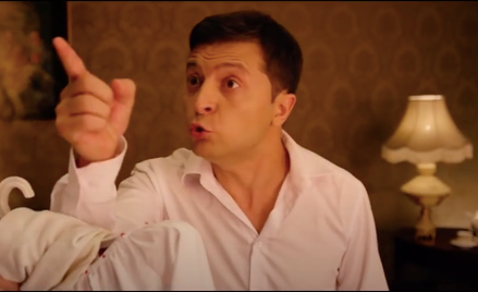 Wołodymyr Zełenski jako Wasyl Gołoborodko, nauczyciel historii, który zostaje prezydentem Ukrainy.