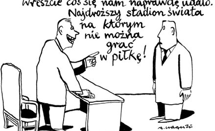 Komentarz rysunkowy. Najdroższy stadion świata