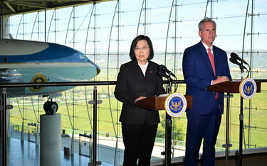 Prezydent Tajwanu Tsai Ing-wen i spiker Izby Reprezentantów USA Kevin McCarthy w Kalifornii Frederic