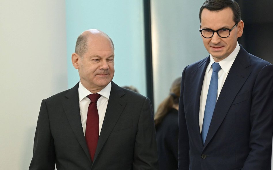 Olaf Scholz, kanclerz Niemiec i Mateusz Morawiecki