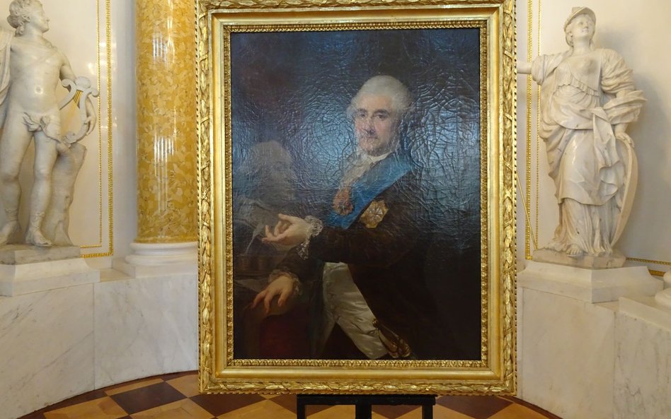 "Portret Stanisława Augusta z popiersiem Piusa VI" Marcello Bacciarellego, 1789