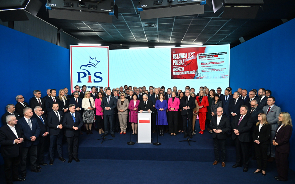 Konferencja prasowa w siedzibie PiS przy ul. Nowogrodzkiej w Warszawie.