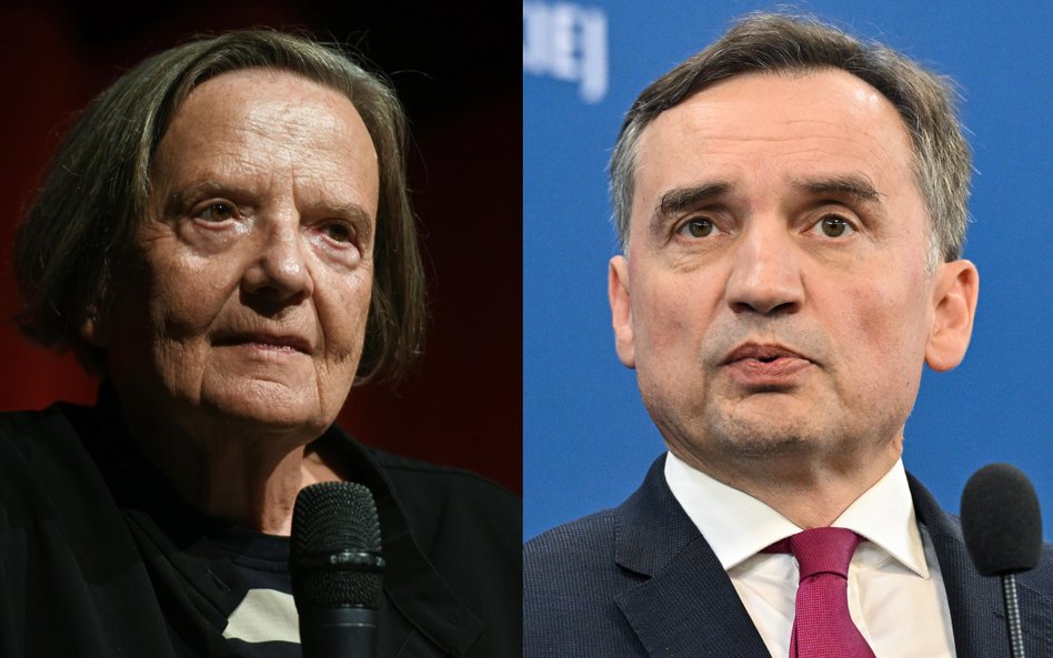 Reżyserka Agnieszka Holland; były minister sprawiedliwości Zbigniew Ziobro