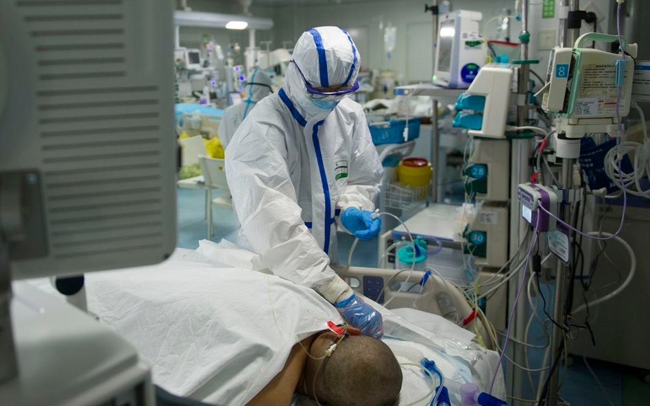 Oddział dla zarażonych koronawirusem w mieście Wuhan