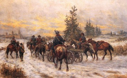 Józef Brandt, "Pochód Szwedów do Kiejdan" (domena publiczna)