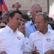 Prezydent Warszawy Rafał Trzaskowski i lider PO Donald Tusk na marszu 4 czerwca w Warszawie