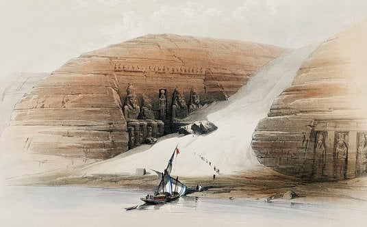 Abu Simbel. Fot.Rawpixel /Wikimedia (na podstawie ilustracji Davida Robertsa, 1849 r. ) CC BY-SA 4.0