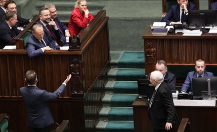 Jarosław Kaczyński nie mógł zabrać głosu po wystąpieniu Donalda Tuska
