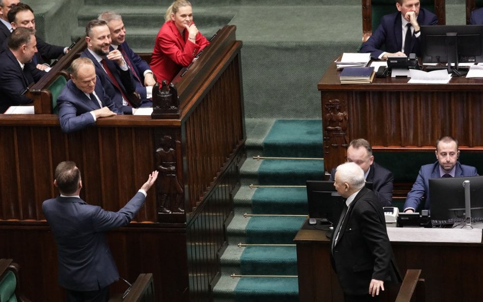 Jarosław Kaczyński nie mógł zabrać głosu po wystąpieniu Donalda Tuska