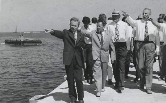 I sekretarz PZPR Edward Gierek wizytował czterokrotnie budowę Portu Północnego