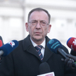 Mariusz Kamiński przed Pałacem Prezydenckim, 9 stycznia