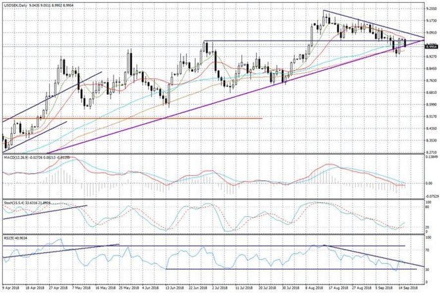 Wykres dzienny USDSEK
