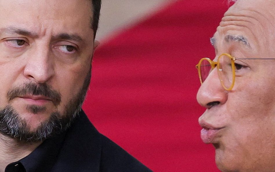 Prezydent Ukrainy Wołodymyr Zełenski i przewodniczący Rady Europejskiej Antonio Costa