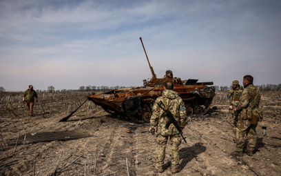 Ukraińscy żołnierze w rejonie Kijowa