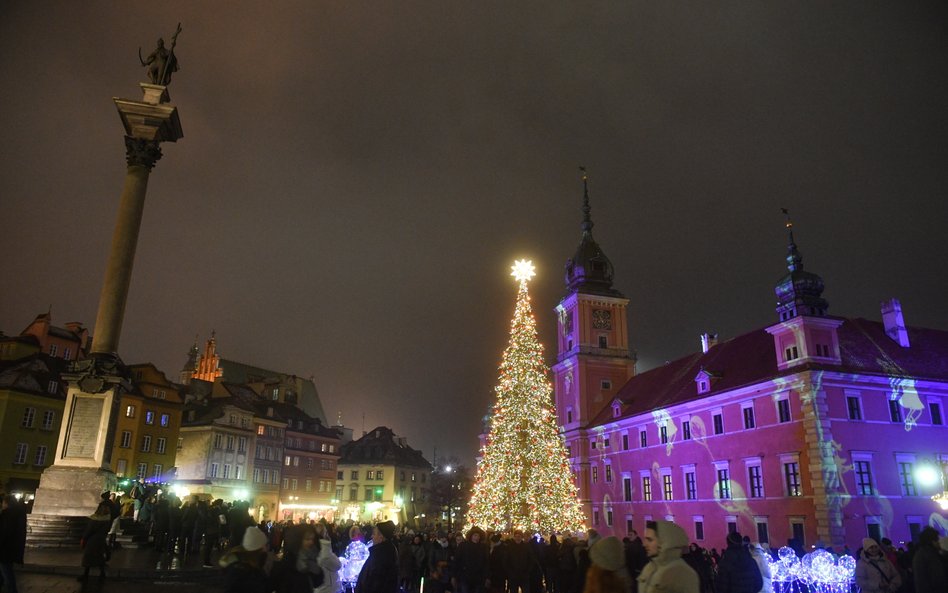 Choinka na placu Zamkowym w Warszawie