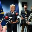 Konferencja prasowa w Brukseli, 23 bm. premiera RP Donalda Tuska (C) po zakończeniu posiedzenia Rady