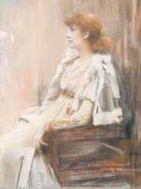 Teodor Axentowicz sportretował Sarah Bernhardt.