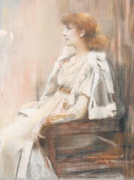 Teodor Axentowicz sportretował Sarah Bernhardt.