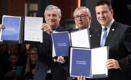 Antonio Tajani, przewodniczący europarlamentu, Jean-Claude Junker, przewodniczący Komisji Europejski