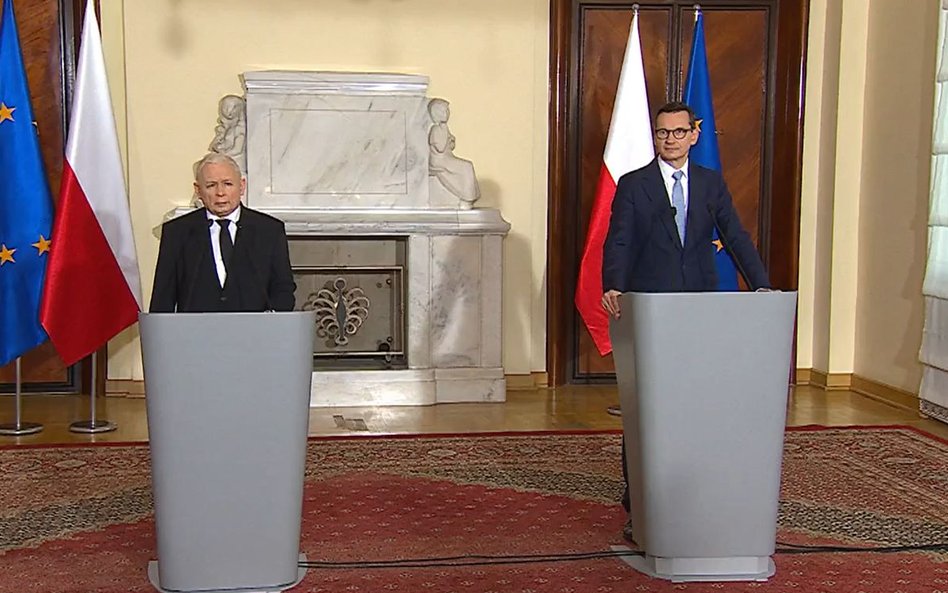 Jarosław Kaczyński i Mateusz Morawiecki