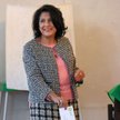 Salome Zurabiszwili w lokalu wyborczym