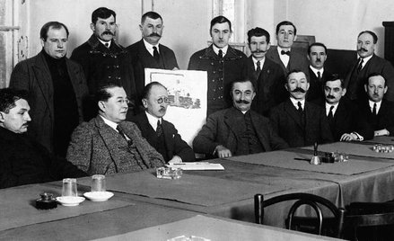 Król lobbystów II RP Marian Dąbrowski (drugi od lewej) ze współtowarzyszami z Zarządu Głównego PSL P