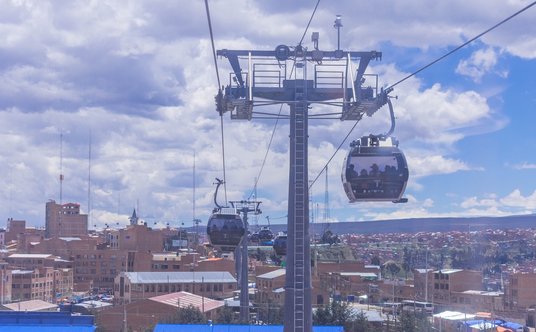 Kolej linowa w La Paz w Boliwii.