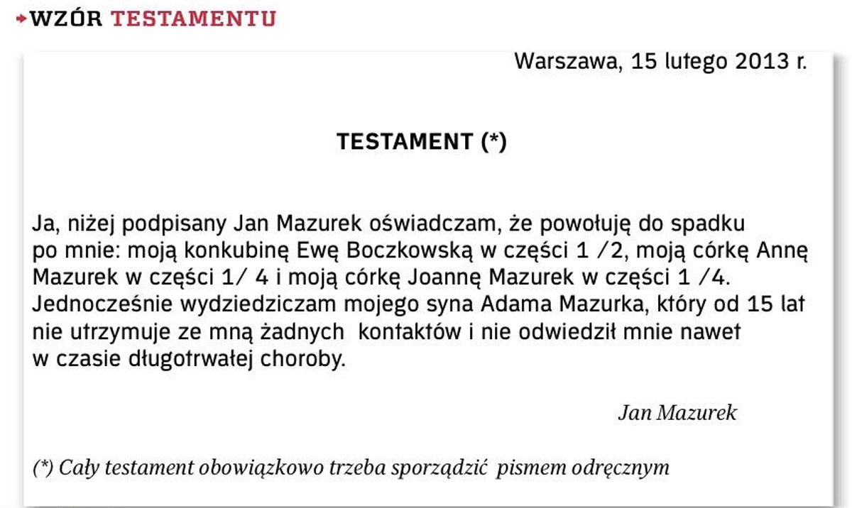 Aby dziedziczył konkubent potrzebny testament albo umowa darowizny rp.pl