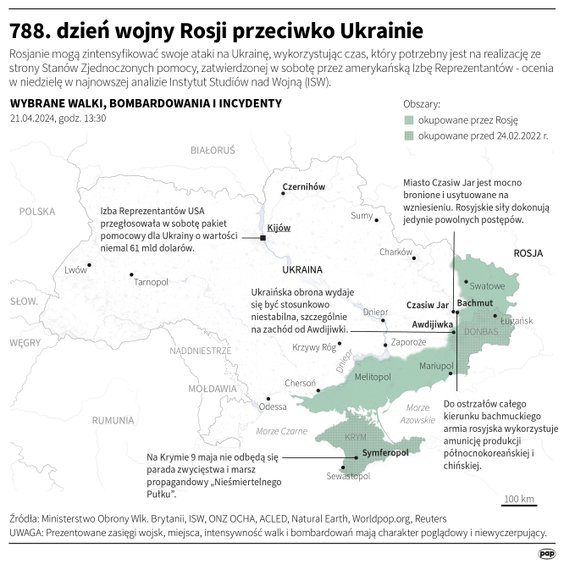 Tak wyglądała sytuacja na Ukrainie w 788. dniu wojny