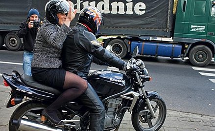 Katarzyna Munio po wiecu odjechała na motorze
