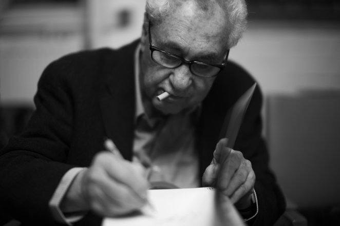 Elliott Erwitt w wiedeńskim centrum fotografii WestLicht. 12 czerwca 2012 roku