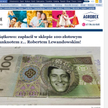 Robert Lewandowski na fałszywym banknocie