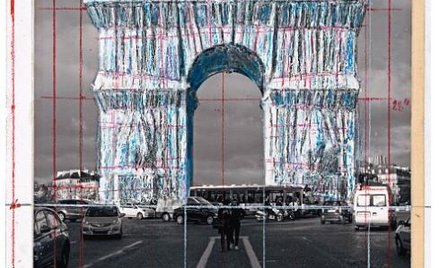 Opakowany Łuk Triumfalny. Projekt Christo z wystawy w Centrum Pompidou