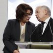 Beata Mazurek i prezes PiS Jarosław Kaczyński